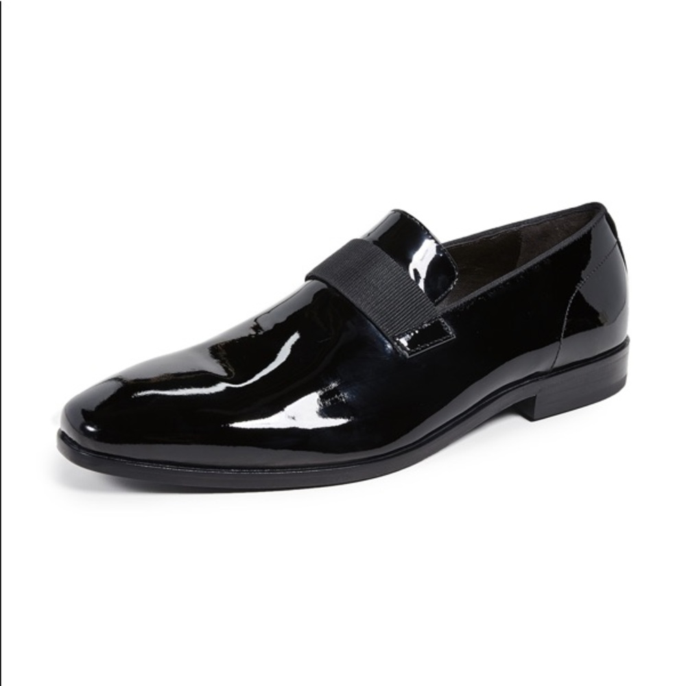 Hugo BOSS Men Patent Leather Tuxedo Loafers US 9